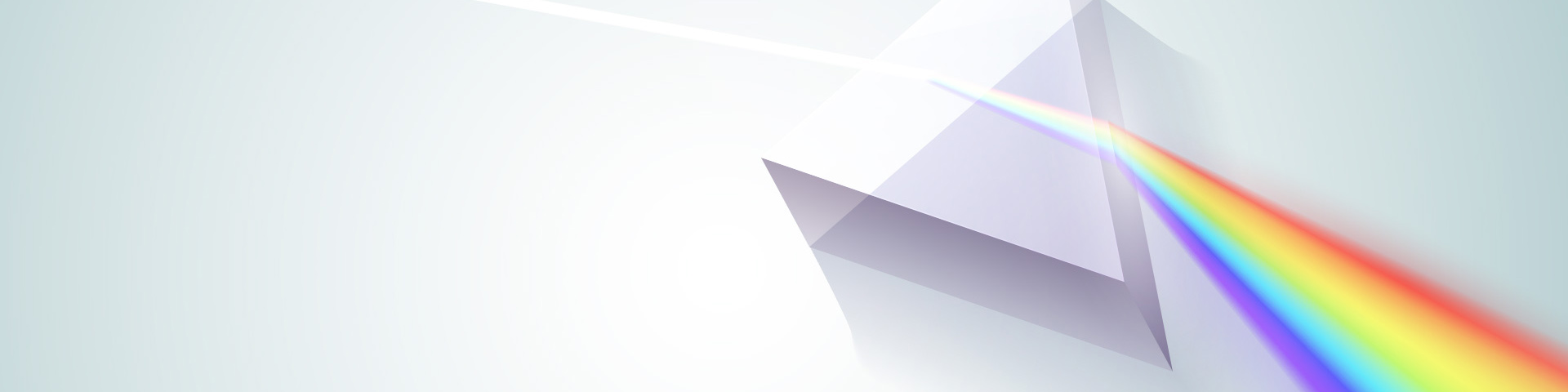 Prisme décomposant la lumière blanche en son spectre de couleurs