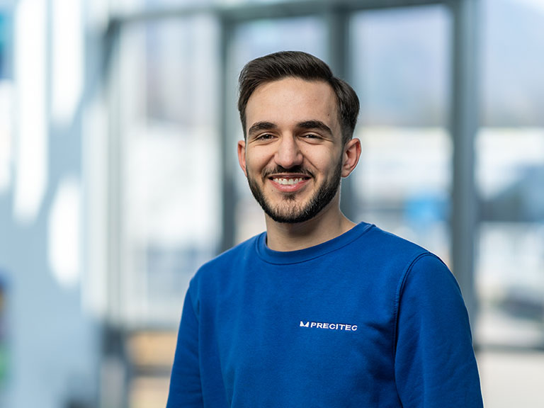 Murat Karakaya warehouse logistics specialist apprenticeship at Precitec