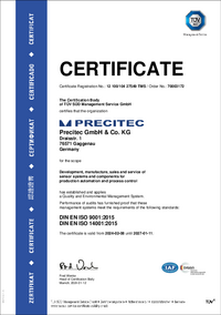 ISO9001-Precitec GmbH & Co. KG 인증서