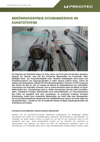 non contact Thickness measurement plastics