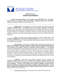 General Terms and Conditins of Precitec Inc. 