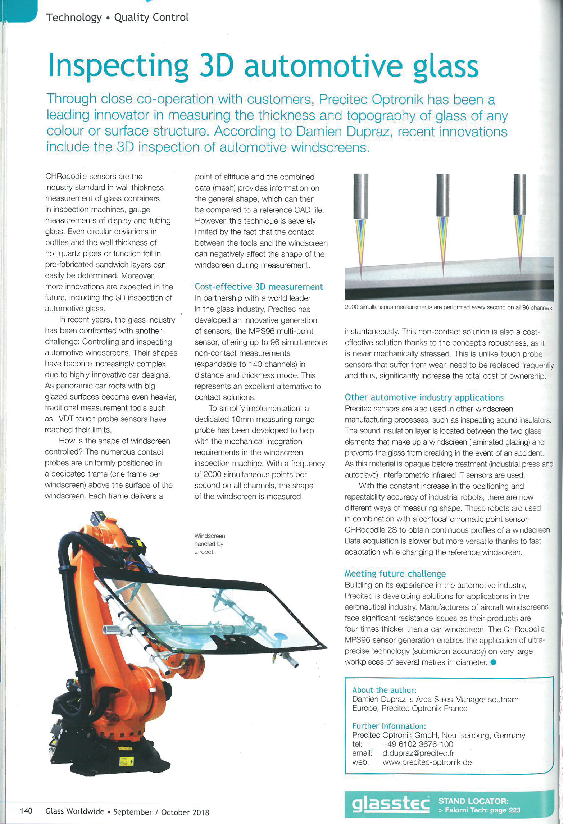 Inspecting 3D automotive glass