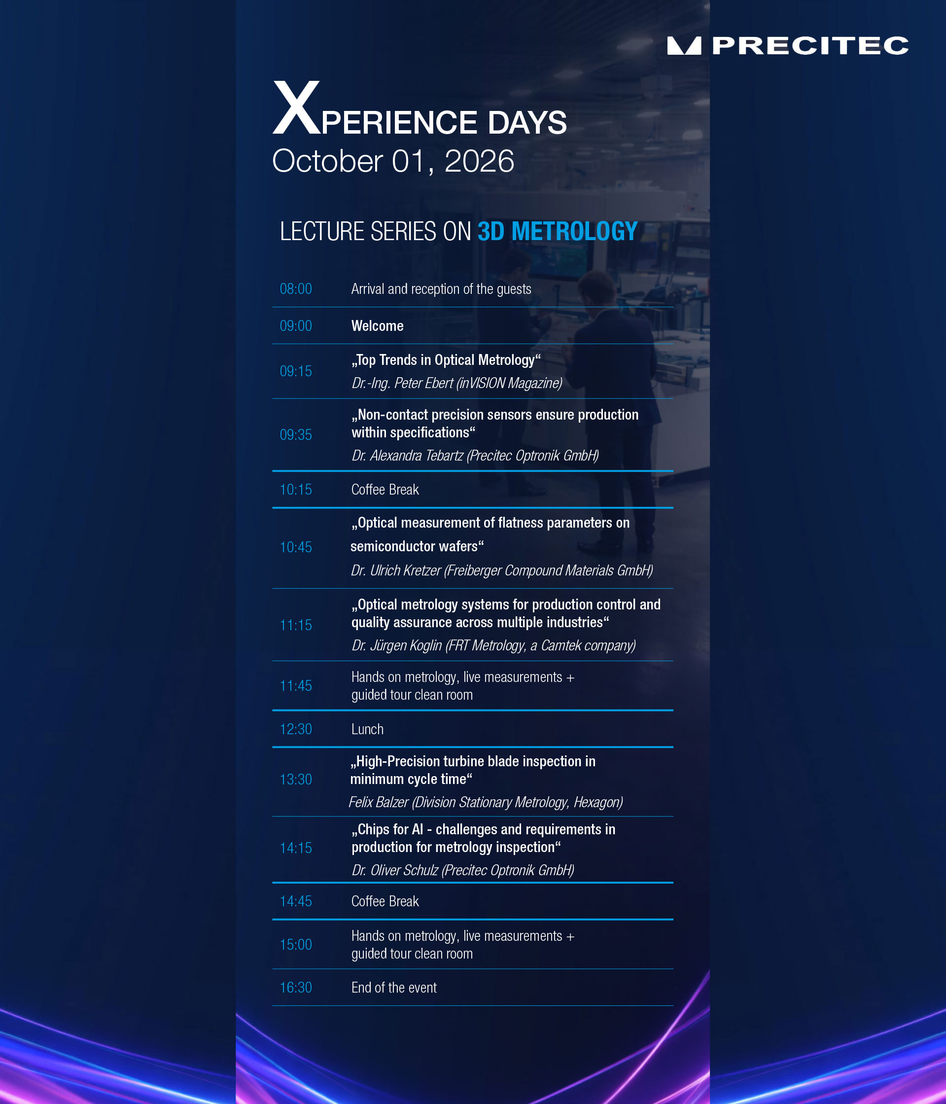 Programm Xperience Day Precitec 3D Metrology