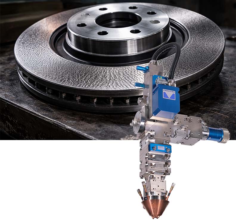 YC52 coating head with coated brake disc